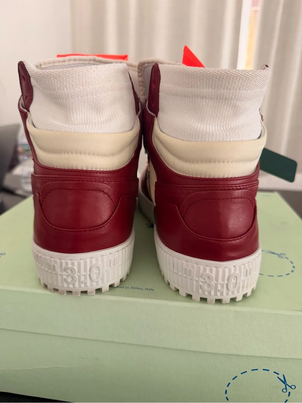 Off-White 3.0 Off-Court High Top Pristine Barolo Burgundy Mint Size 44 US 11 Box